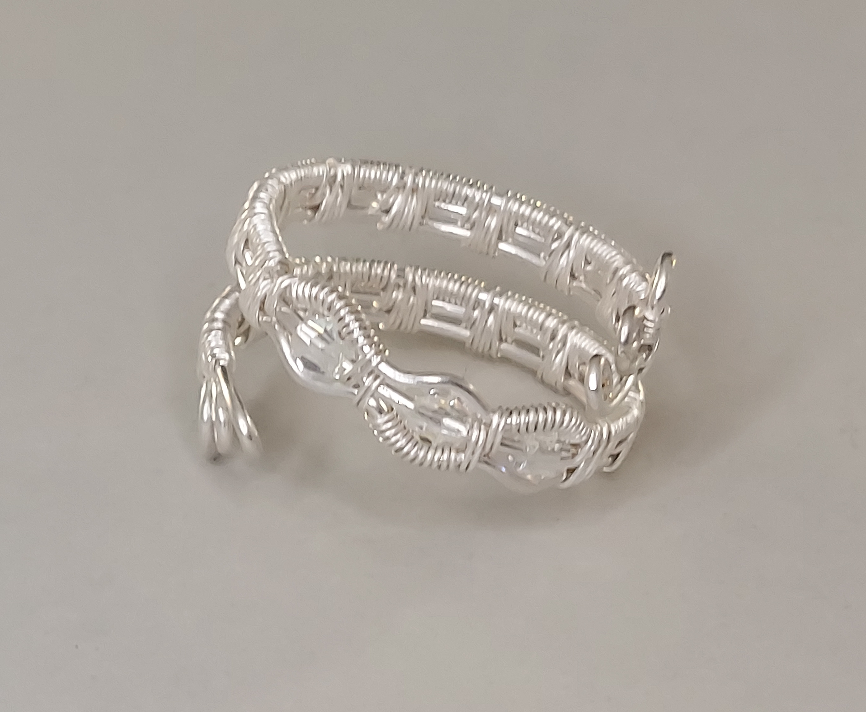Silver Three Crystal Ring