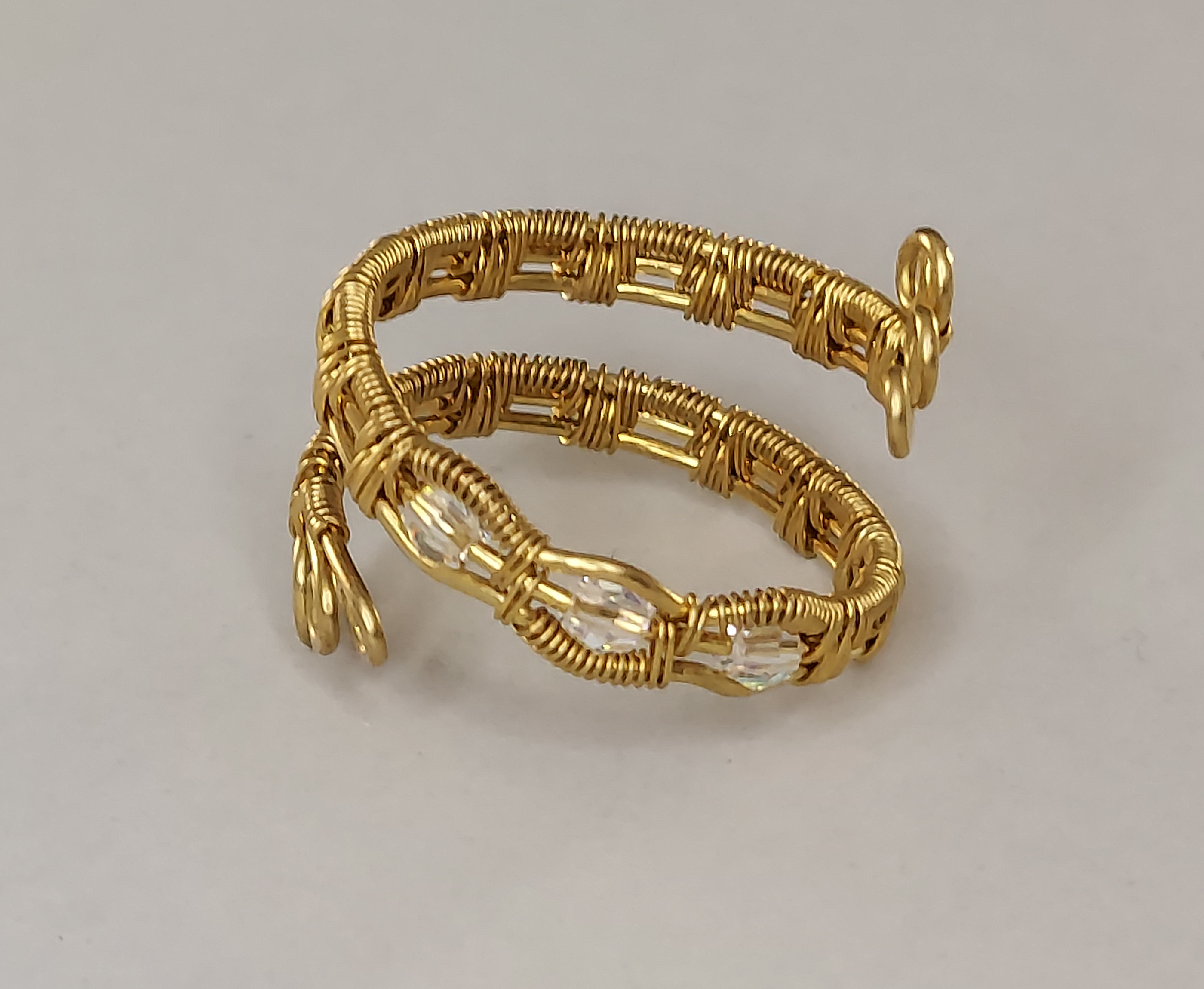 Bronze Three Crystal Ring