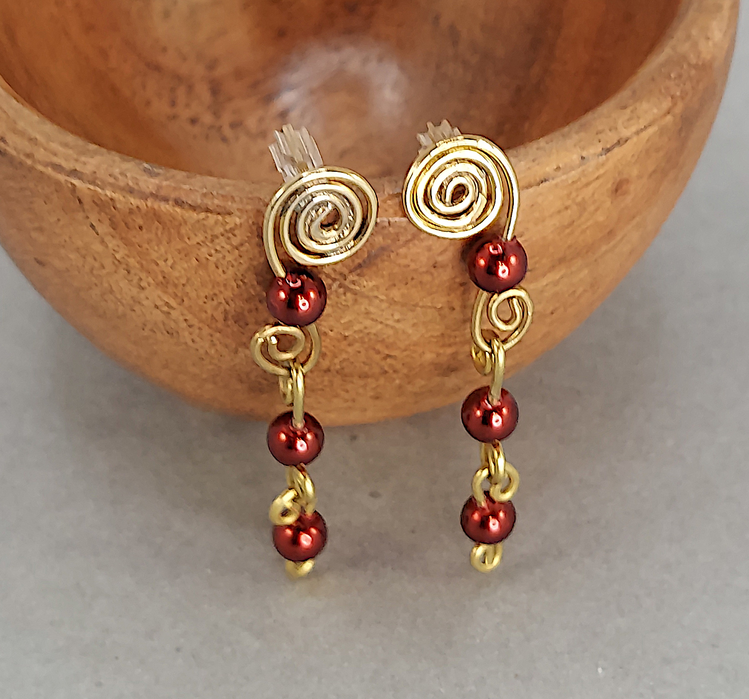 Pearl Earrings - Bronze
