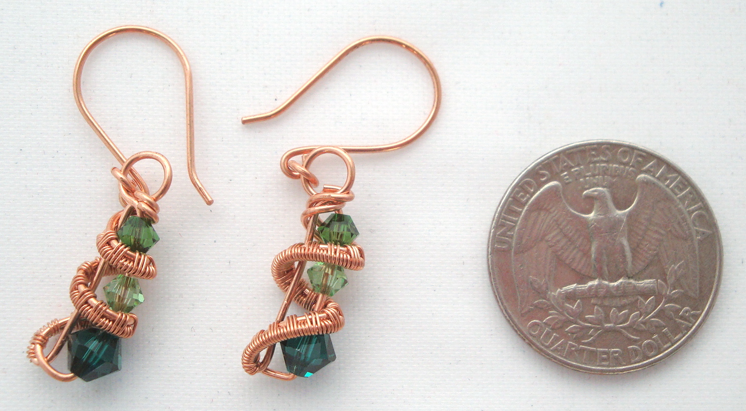 Copper Three crystal earrings