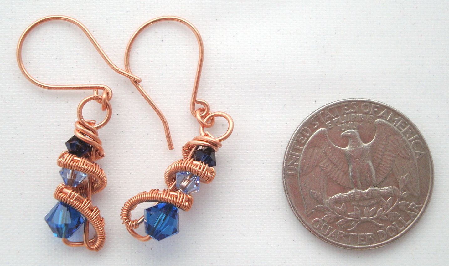 Copper Three crystal earrings