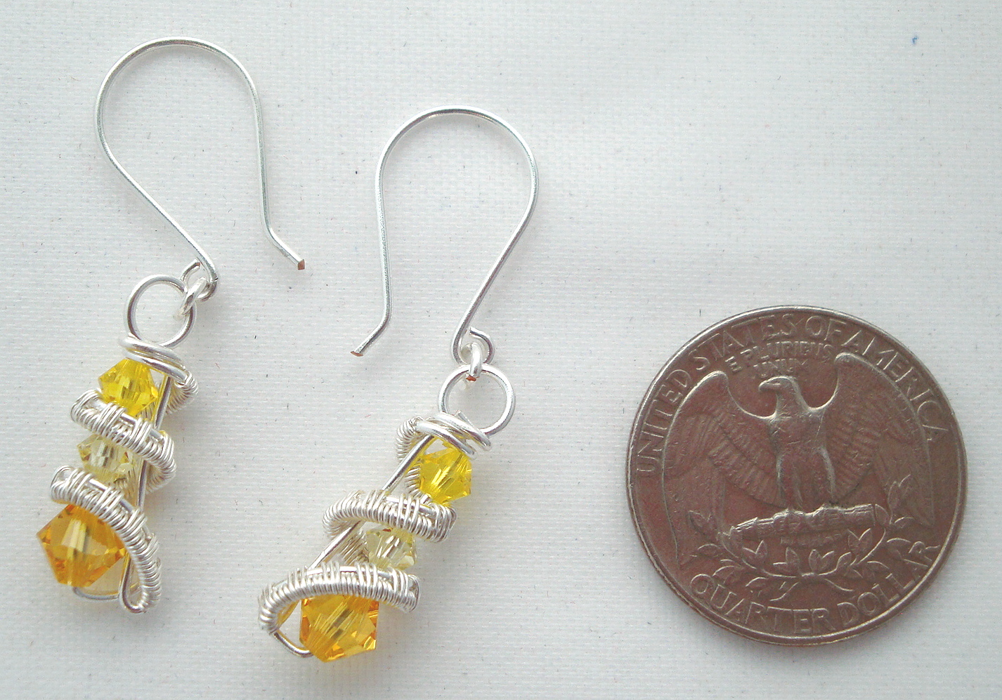 Silver Three crystal earrings