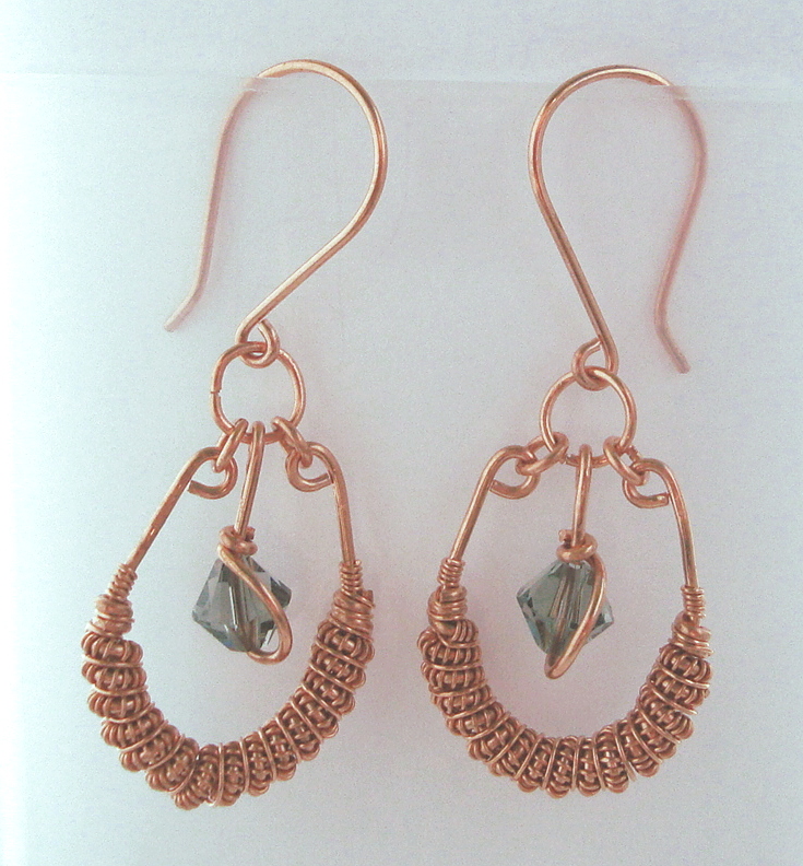 Copper Spiral earrings