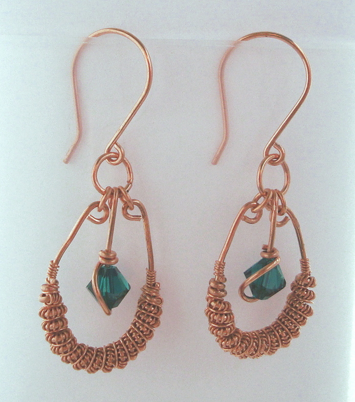 Copper Spiral earrings
