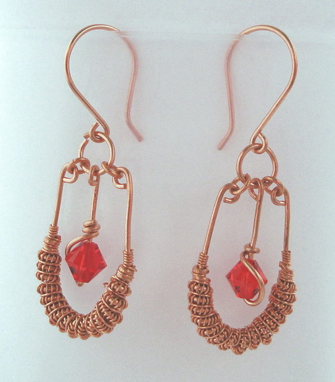 Copper Spiral earrings