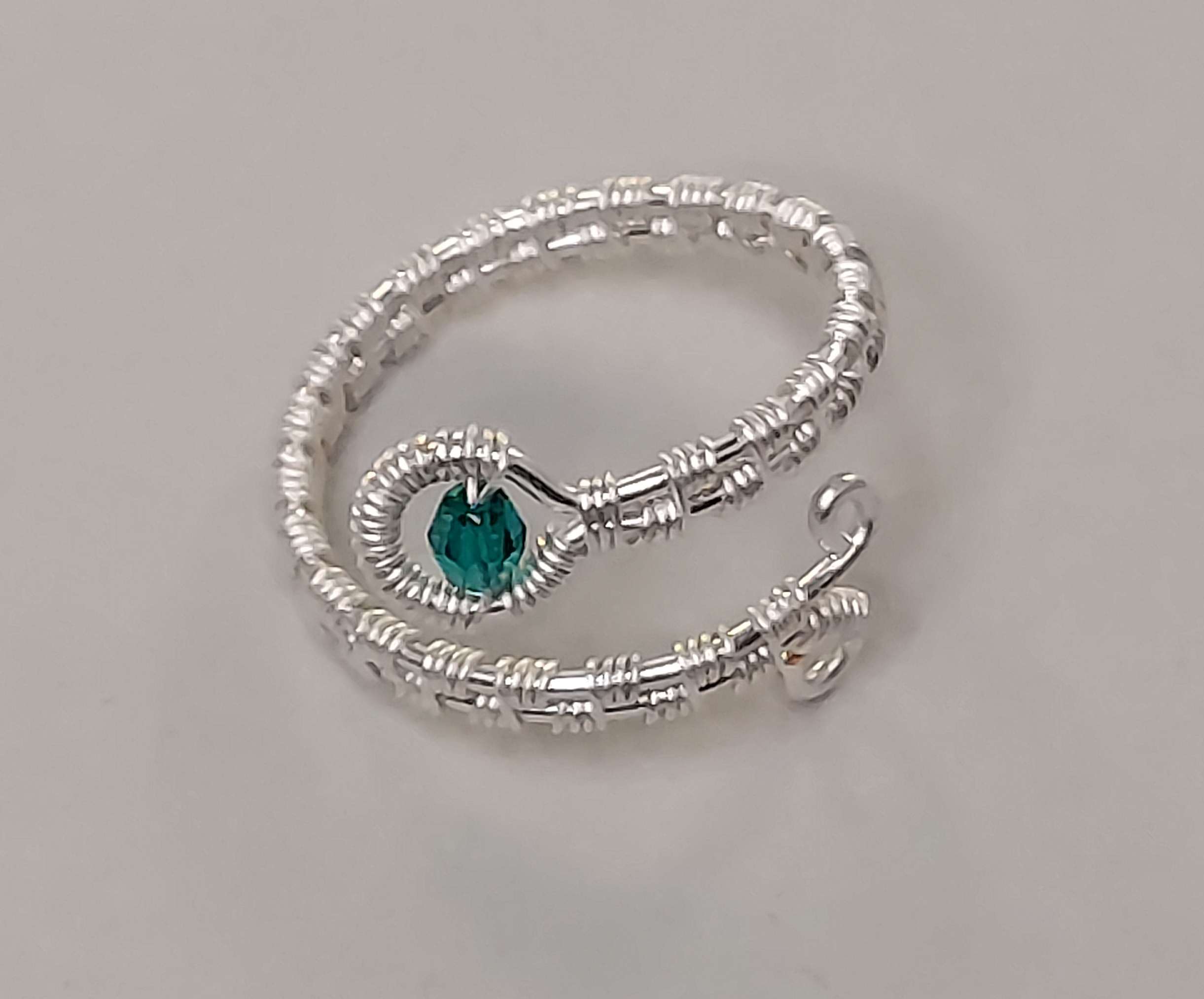 Silver Single Crystal Ring