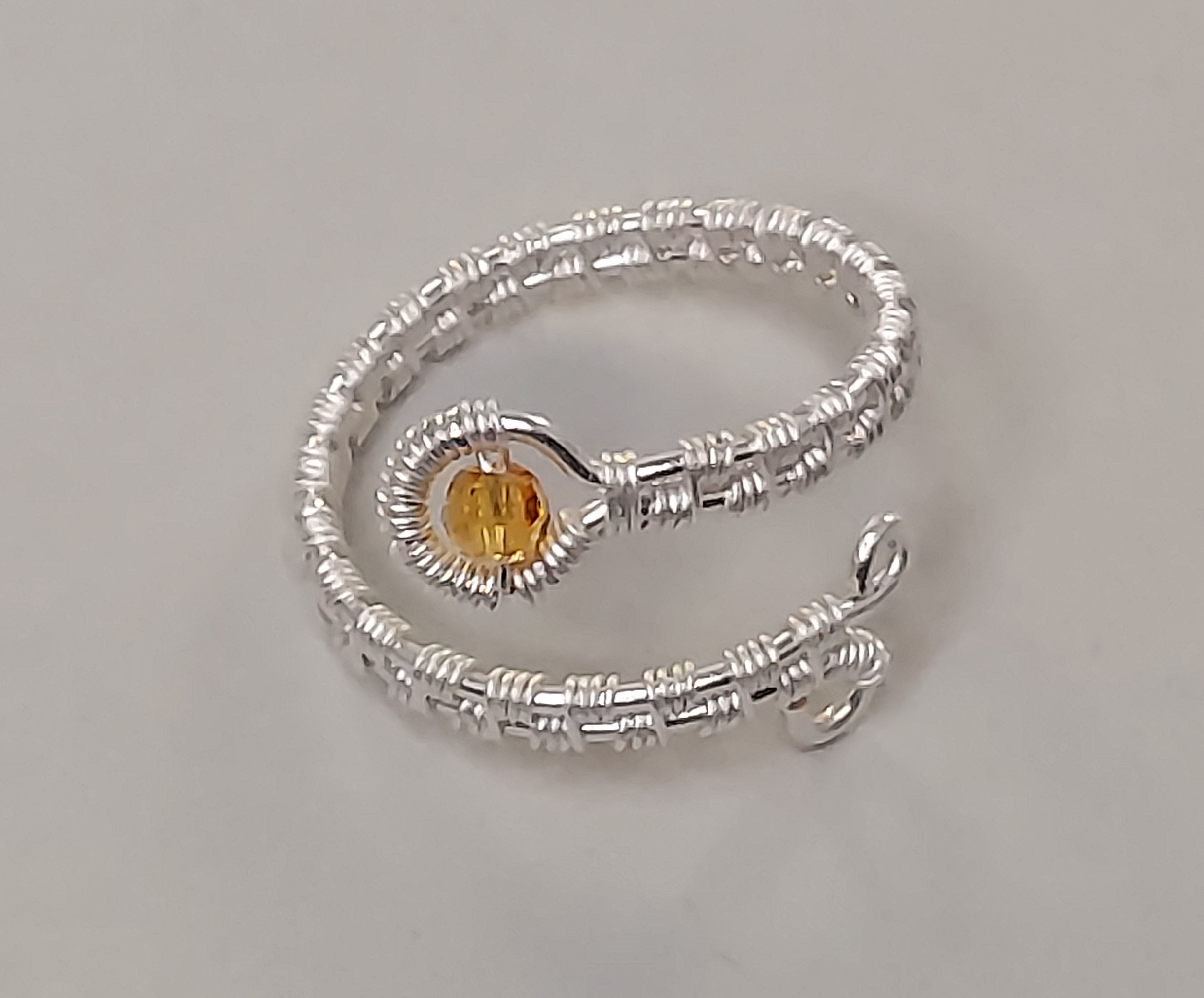 Silver Single Crystal Ring