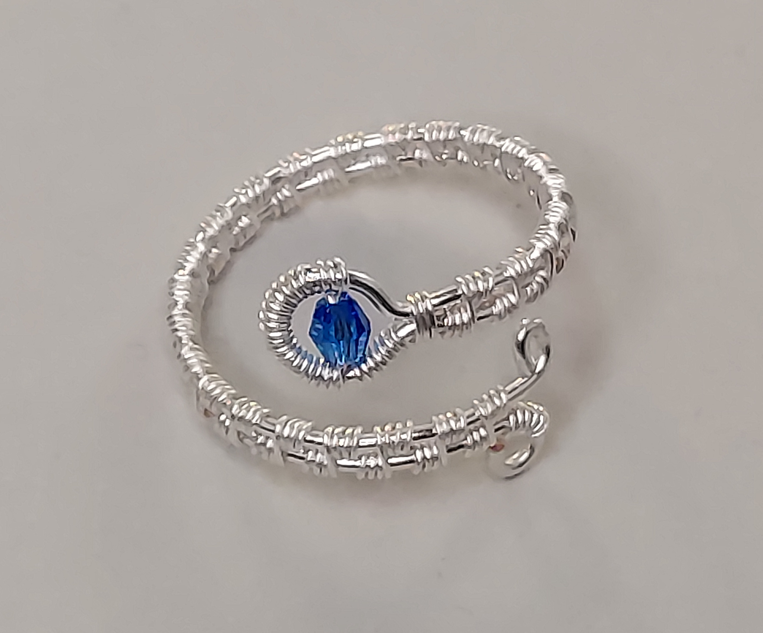 Silver Single Crystal Ring