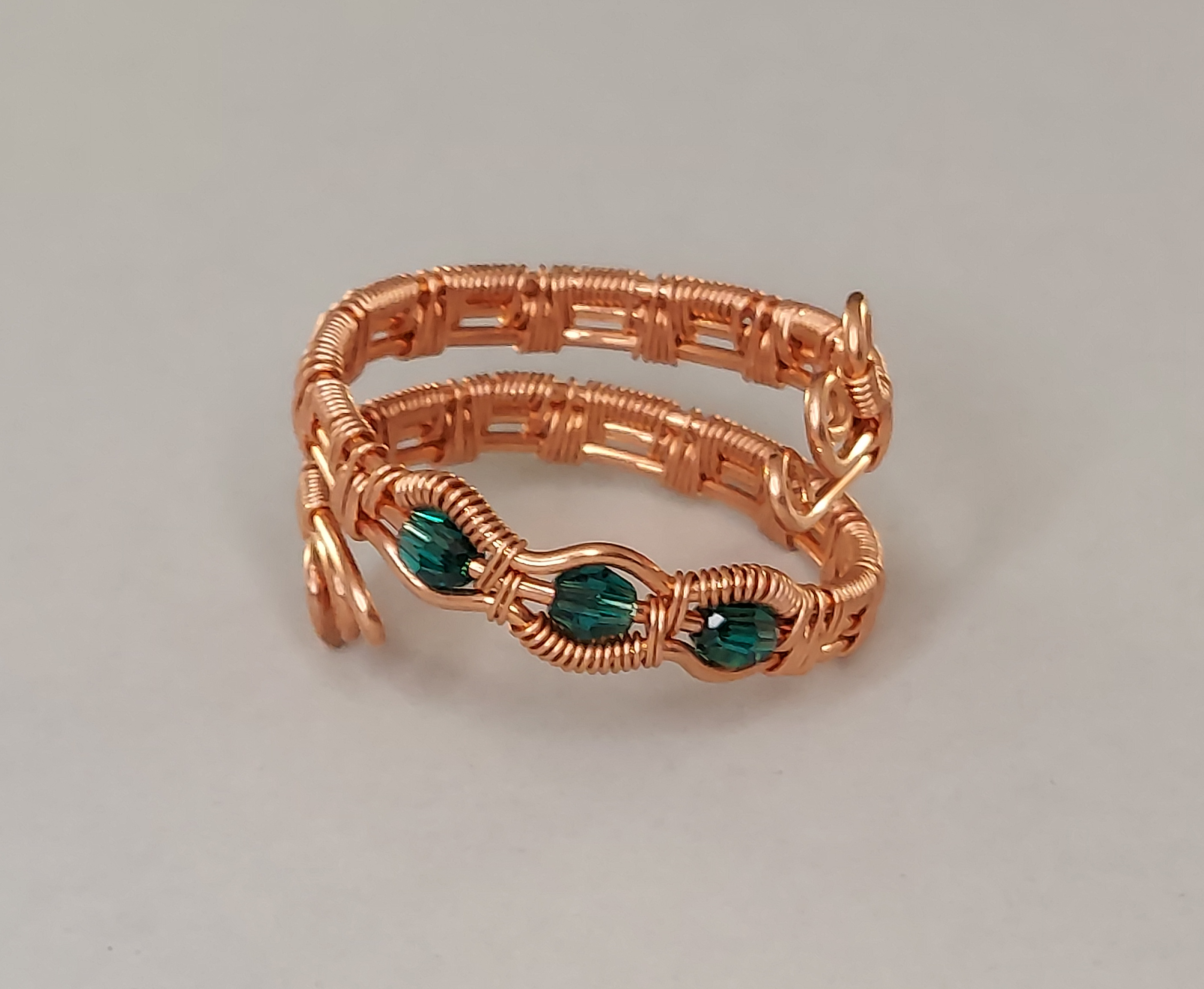 Copper Three Crystal Ring