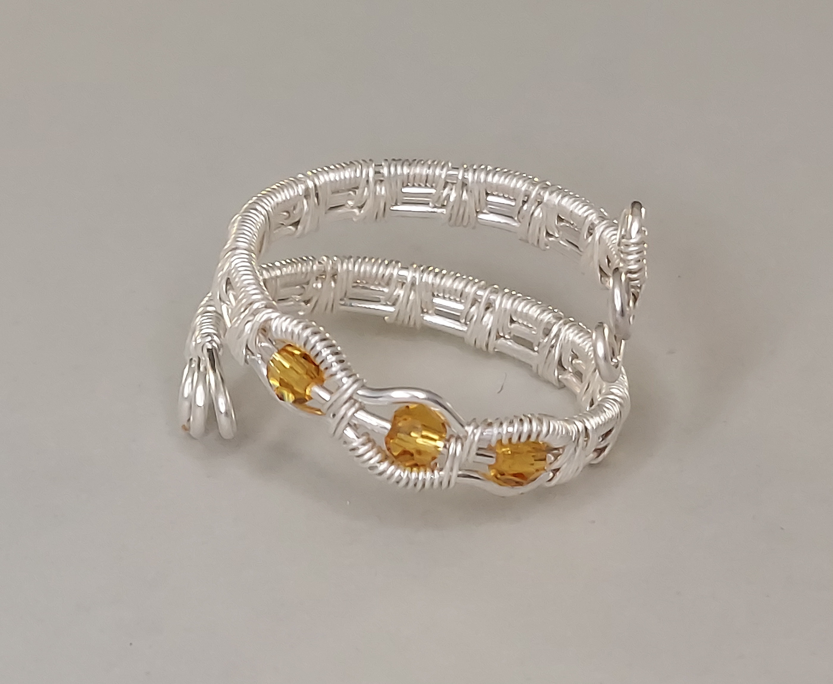Silver Three Crystal Ring