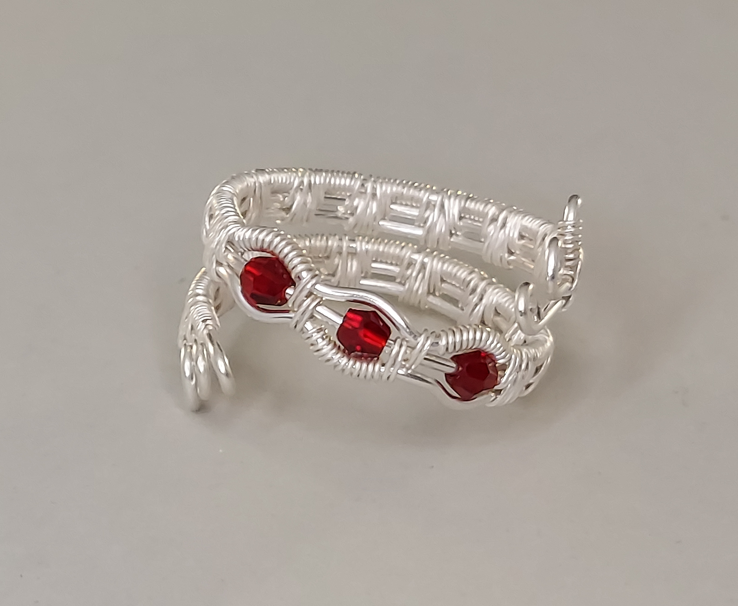 Silver Three Crystal Ring
