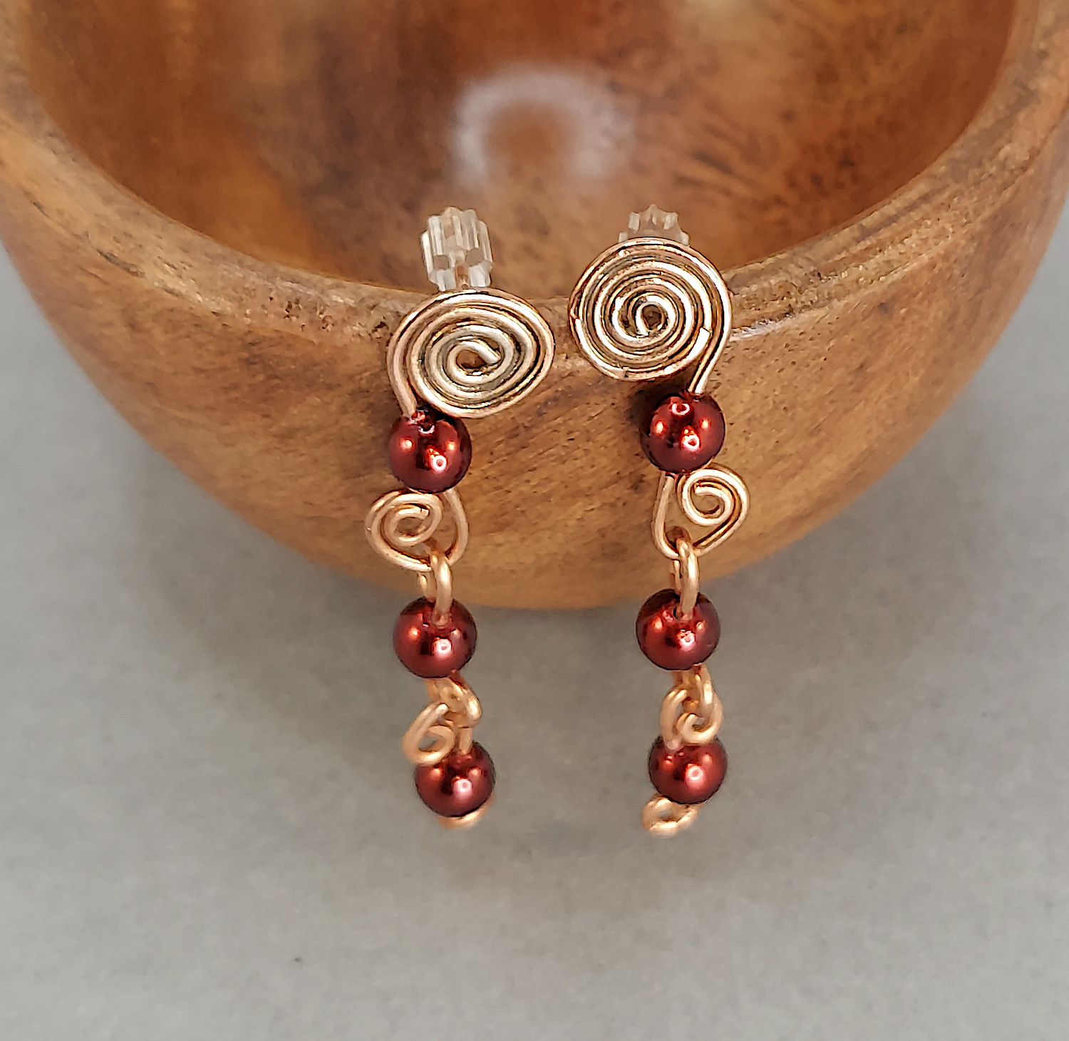 Pearl Earrings - Copper