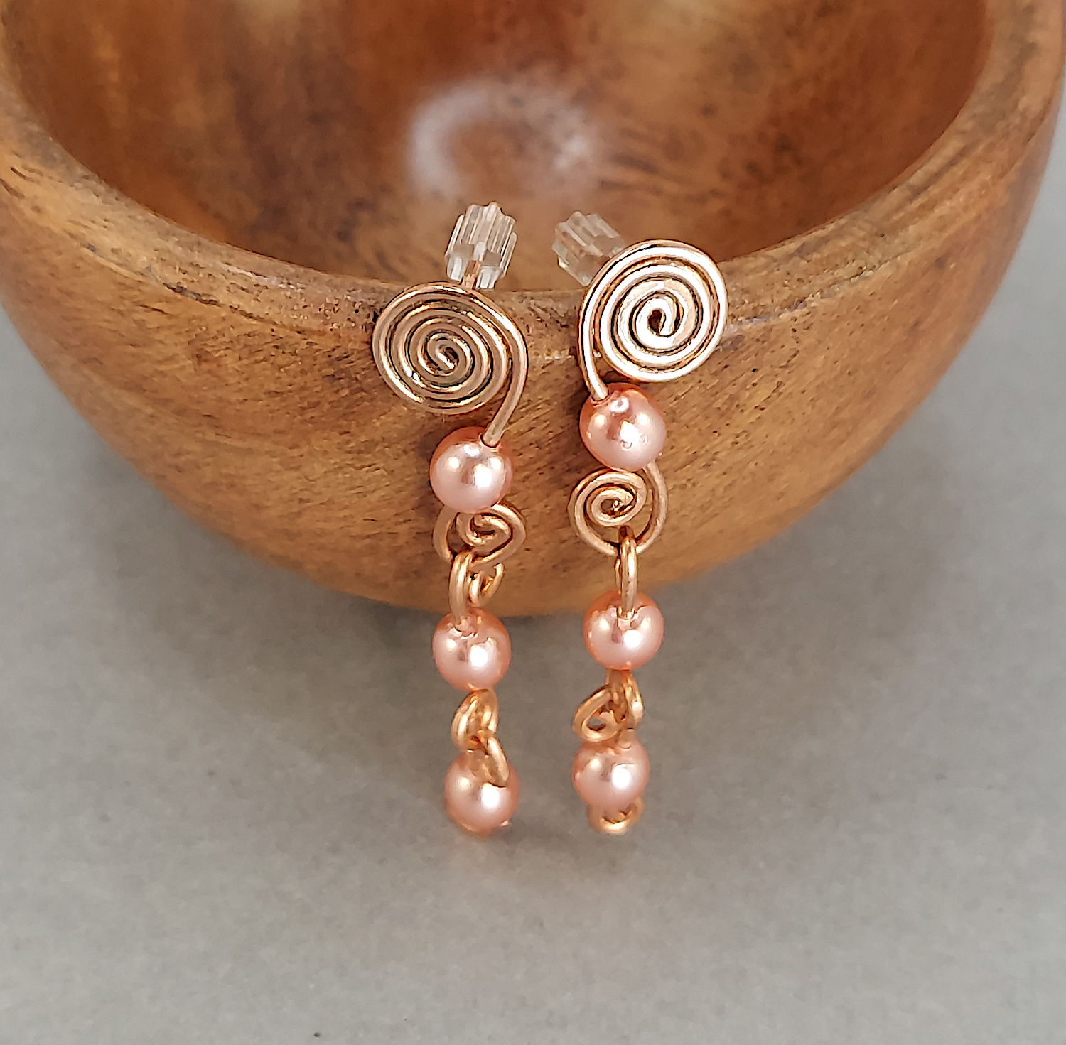 Pearl Earrings - Copper